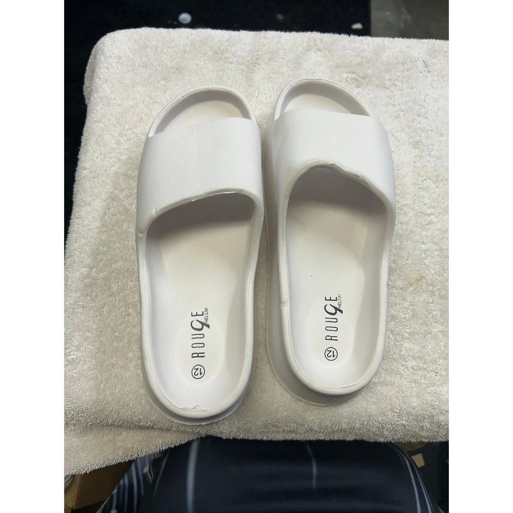 Rouge Helium White Platform Slides Mens 12 Chunky Foam Sandals Slip On